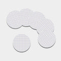 White Grey And Purple Tattersall Print Leather Coaster Set
