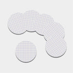 White Grey And Purple Tattersall Print Leather Coaster Set