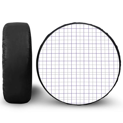 White Grey And Purple Tattersall Print Leather Spare Tire Cover