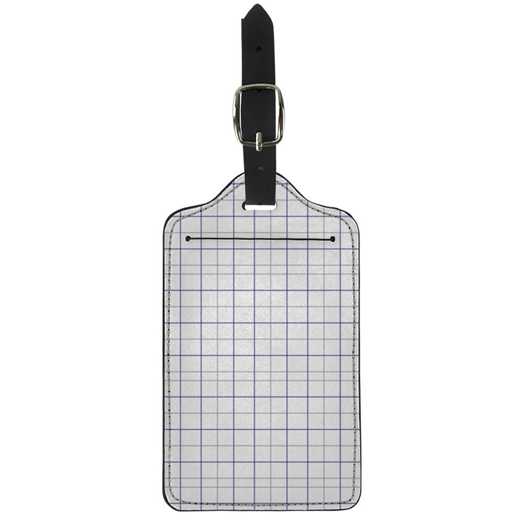 White Grey And Purple Tattersall Print Luggage Tag