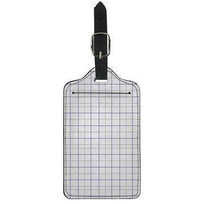 White Grey And Purple Tattersall Print Luggage Tag