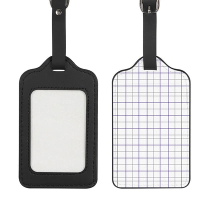 White Grey And Purple Tattersall Print Luggage Tag