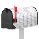 White Grey And Purple Tattersall Print Mailbox Cover