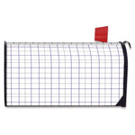 White Grey And Purple Tattersall Print Mailbox Cover