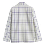 White Grey And Purple Tattersall Print Men's Blazer