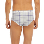 White Grey And Purple Tattersall Print Men's Briefs