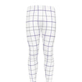 White Grey And Purple Tattersall Print Men's Leggings