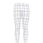 White Grey And Purple Tattersall Print Men's leggings