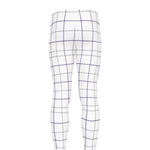 White Grey And Purple Tattersall Print Men's leggings