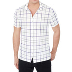 White Grey And Purple Tattersall Print Men's Shirt