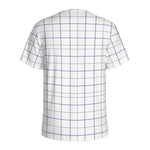 White Grey And Purple Tattersall Print Men's Sports T-Shirt