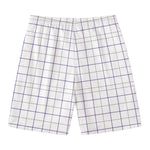 White Grey And Purple Tattersall Print Men's Swim Trunks