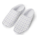 White Grey And Purple Tattersall Print Mesh Casual Shoes
