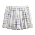 White Grey And Purple Tattersall Print Mesh Shorts