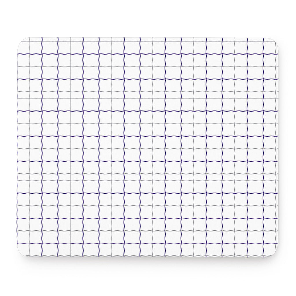 White Grey And Purple Tattersall Print Mouse Pad