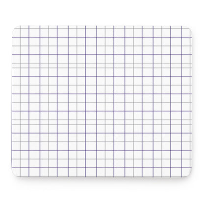 White Grey And Purple Tattersall Print Mouse Pad