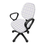 White Grey And Purple Tattersall Print Office Chair Cover
