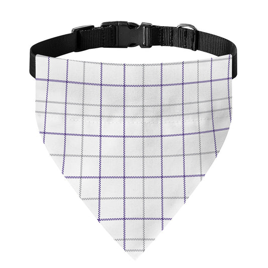 White Grey And Purple Tattersall Print Over The Collar Dog Bandana