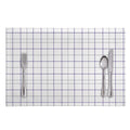 White Grey And Purple Tattersall Print Placemat