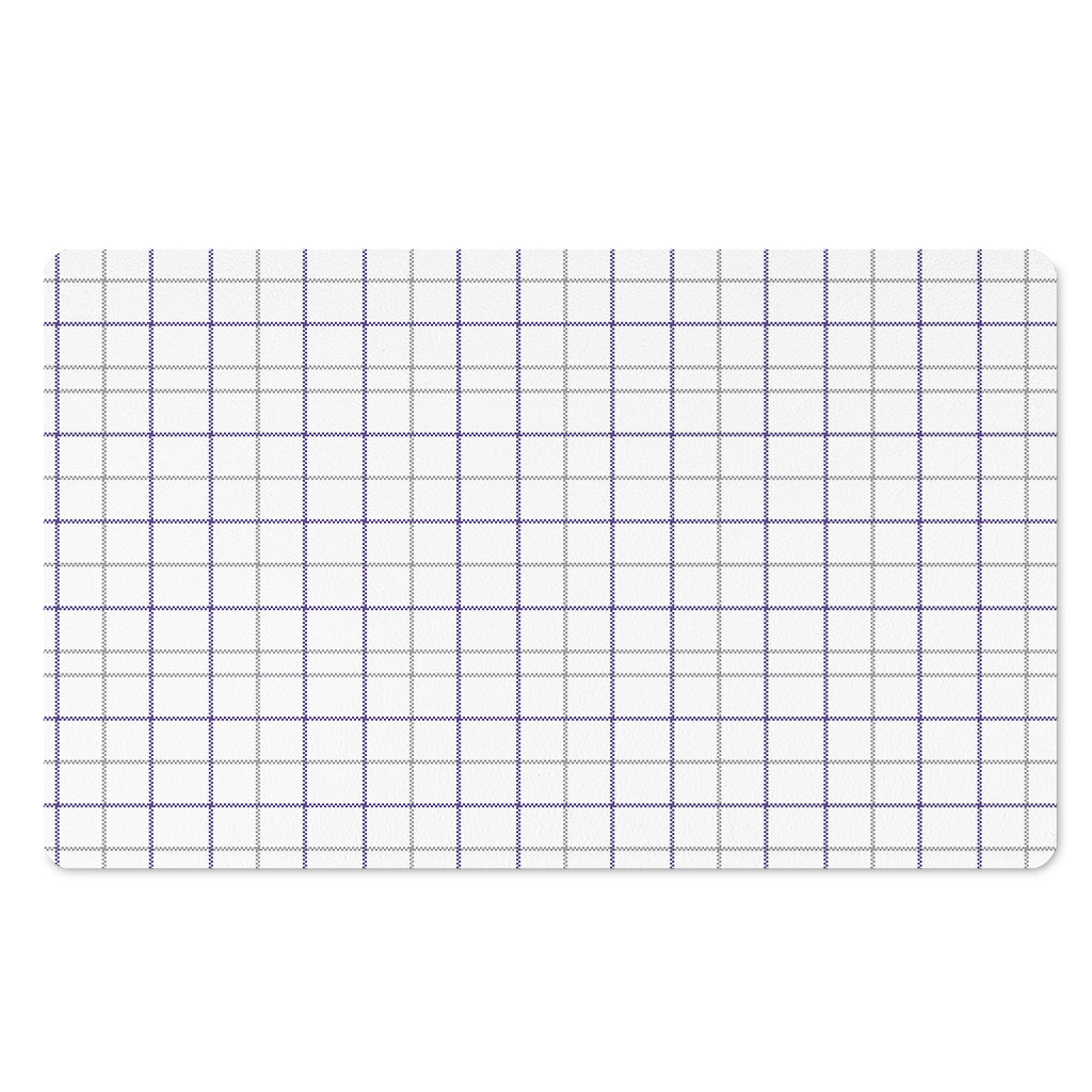 White Grey And Purple Tattersall Print Polyester Doormat