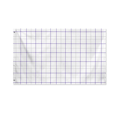 White Grey And Purple Tattersall Print Polyester Flag
