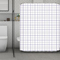 White Grey And Purple Tattersall Print Polyester Shower Curtain