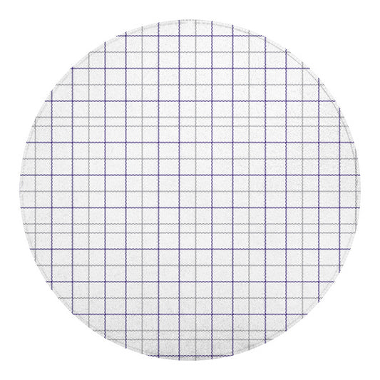White Grey And Purple Tattersall Print Round Blanket