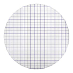 White Grey And Purple Tattersall Print Round Blanket