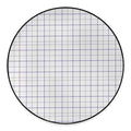 White Grey And Purple Tattersall Print Round Floor Mat