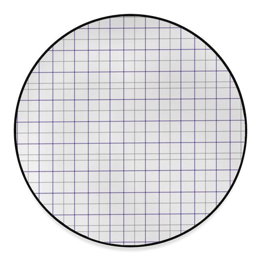 White Grey And Purple Tattersall Print Round Floor Mat
