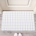 White Grey And Purple Tattersall Print Rubber Doormat