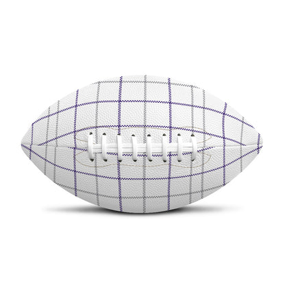 White Grey And Purple Tattersall Print Rugby Ball