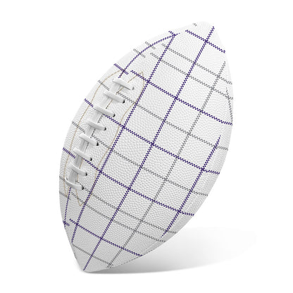White Grey And Purple Tattersall Print Rugby Ball