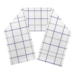 White Grey And Purple Tattersall Print Scarf