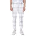 White Grey And Purple Tattersall Print Joggers