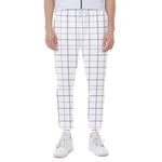 White Grey And Purple Tattersall Print Scuba Joggers