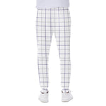 White Grey And Purple Tattersall Print Scuba Joggers
