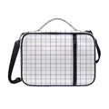 White Grey And Purple Tattersall Print Shoulder Strap Bible Bag