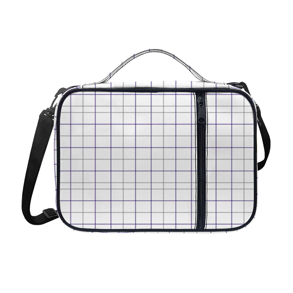 White Grey And Purple Tattersall Print Shoulder Strap Bible Bag