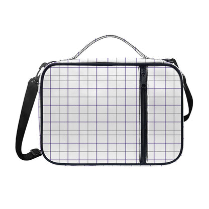 White Grey And Purple Tattersall Print Shoulder Strap Bible Bag