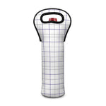 White Grey And Purple Tattersall Print Single Neoprene Wine Tote