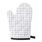 White Grey And Purple Tattersall Print Single Oven Mitt