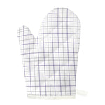 White Grey And Purple Tattersall Print Single Oven Mitt