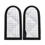 White Grey And Purple Tattersall Print Skillet Handle Cover