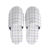 White Grey And Purple Tattersall Print Slippers