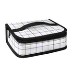 White Grey And Purple Tattersall Print Small Lunch Bag