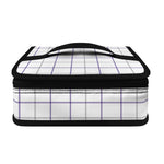 White Grey And Purple Tattersall Print Small Lunch Bag