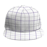 White Grey And Purple Tattersall Print Snapback Cap
