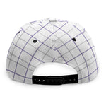 White Grey And Purple Tattersall Print Snapback Cap