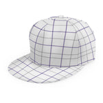 White Grey And Purple Tattersall Print Snapback Cap